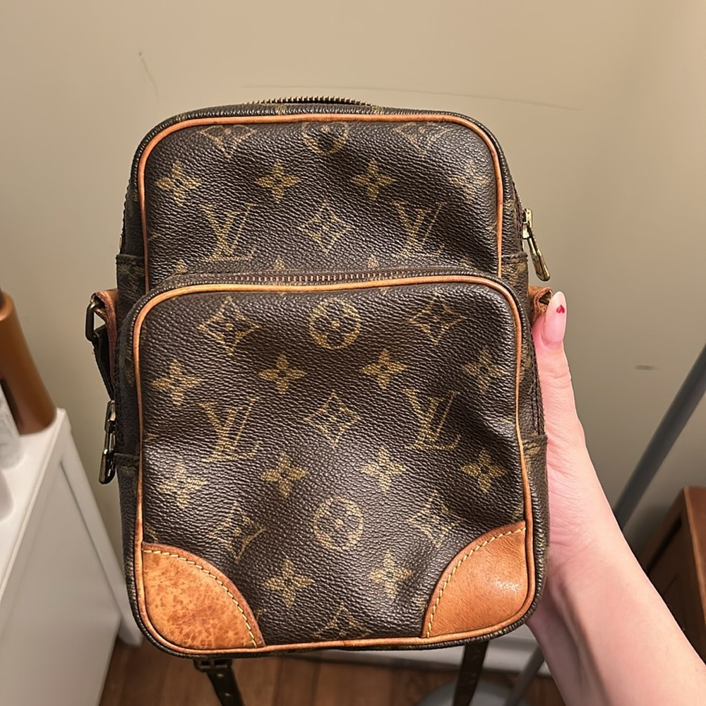 Louis Vuitton Monogram Crossbody Bag in Brown and Tan